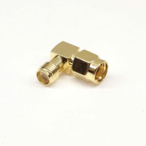 HF-Adapter, RP SMA male - SMA female (90°)